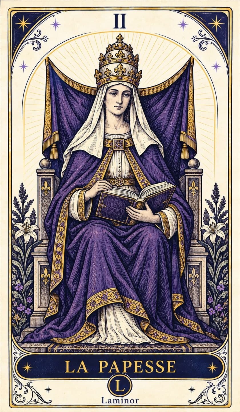 La Papesse, arcane du tarot Laminor