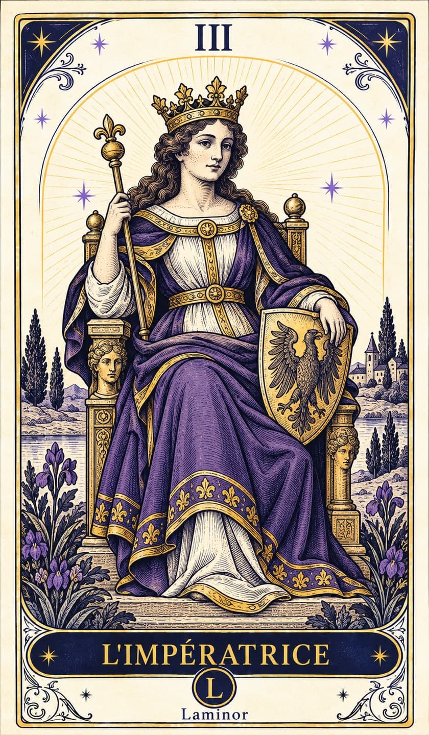 L'Impératrice, carte du tarot Laminor