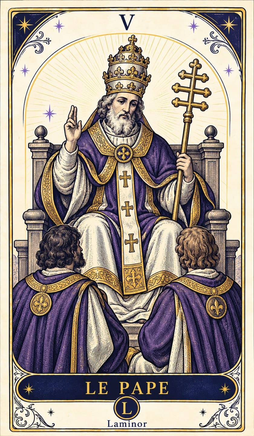 Le Pape, arcane du tarot Laminor