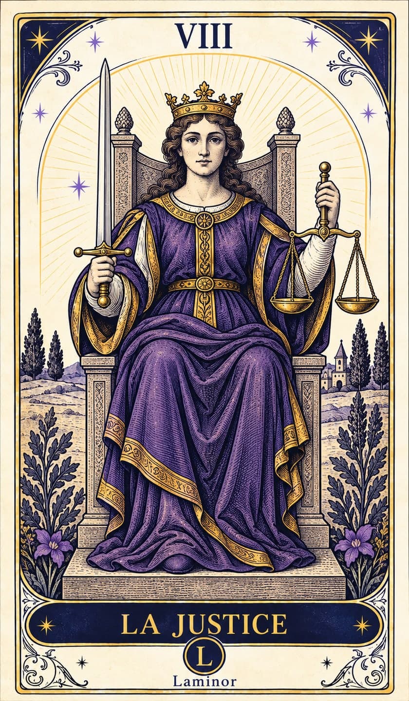 La Justice, carte du tarot Laminor