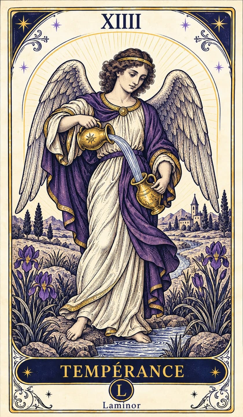 La Tempérance, carte du tarot Laminor