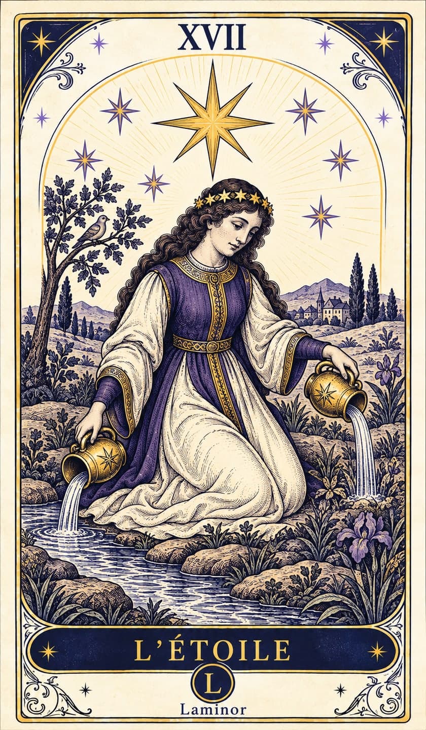 L'Étoile, arcane du tarot Laminor