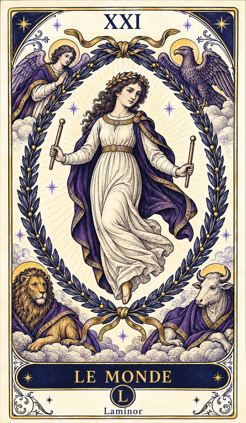 Le Monde, carte du tarot Laminor
