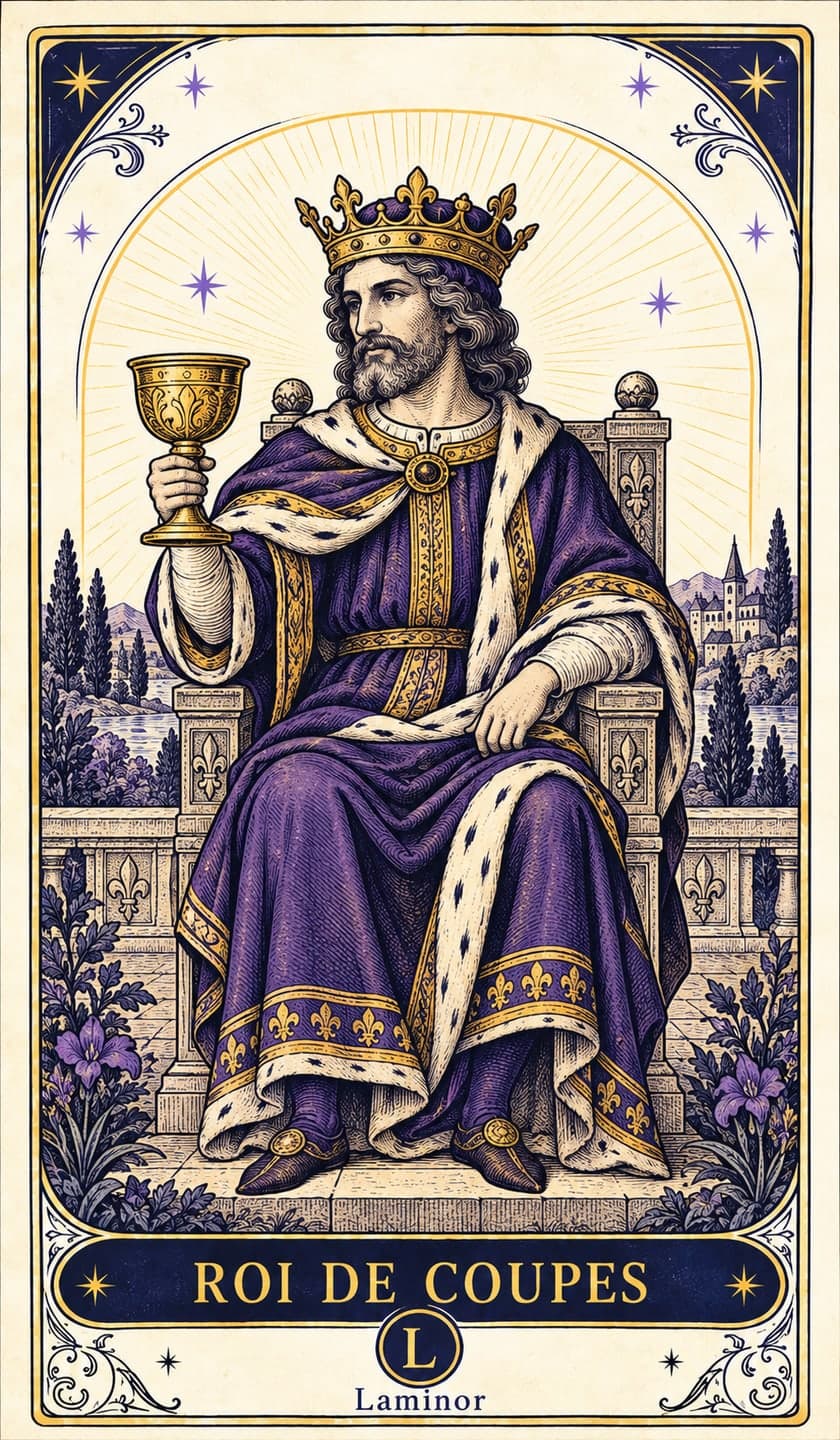 Roi de Coupes, carte du tarot Laminor