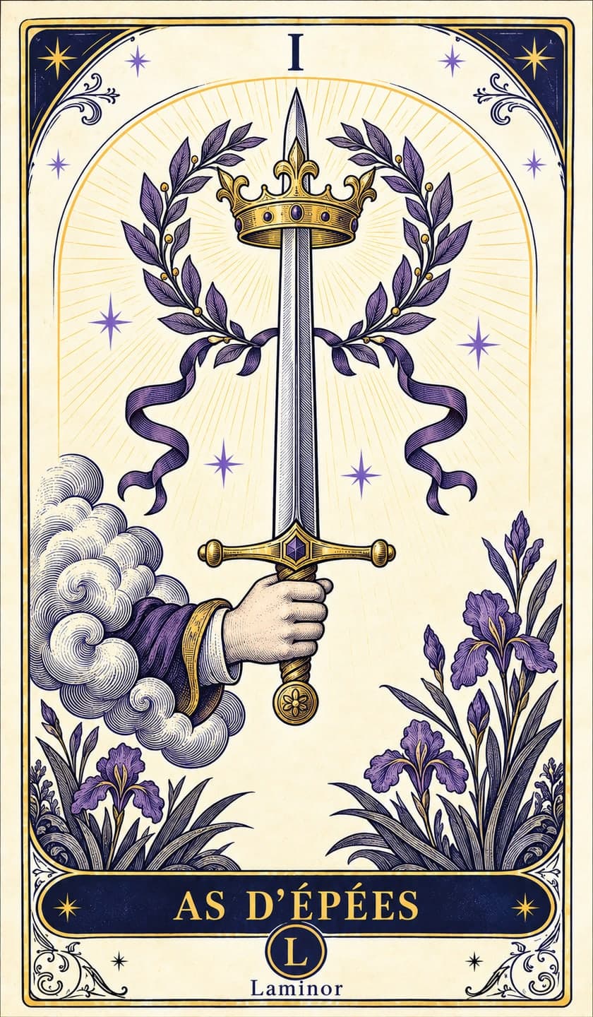 As d'Épées, arcane du tarot Laminor