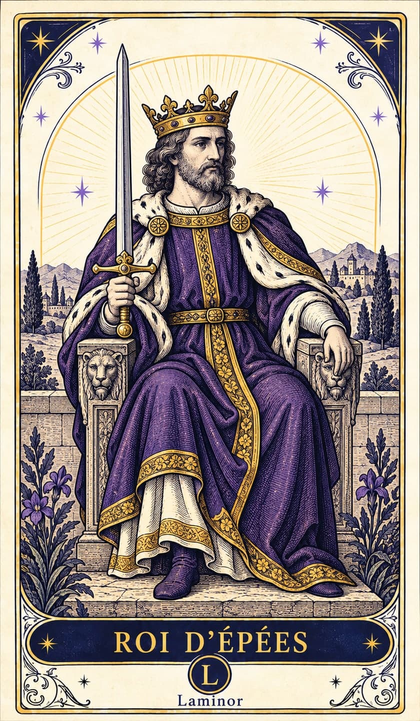 Roi d'Épées, carte du tarot Laminor
