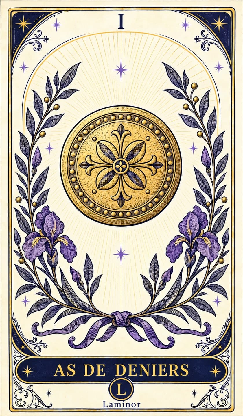 As de Pentacles, carte du tarot Laminor