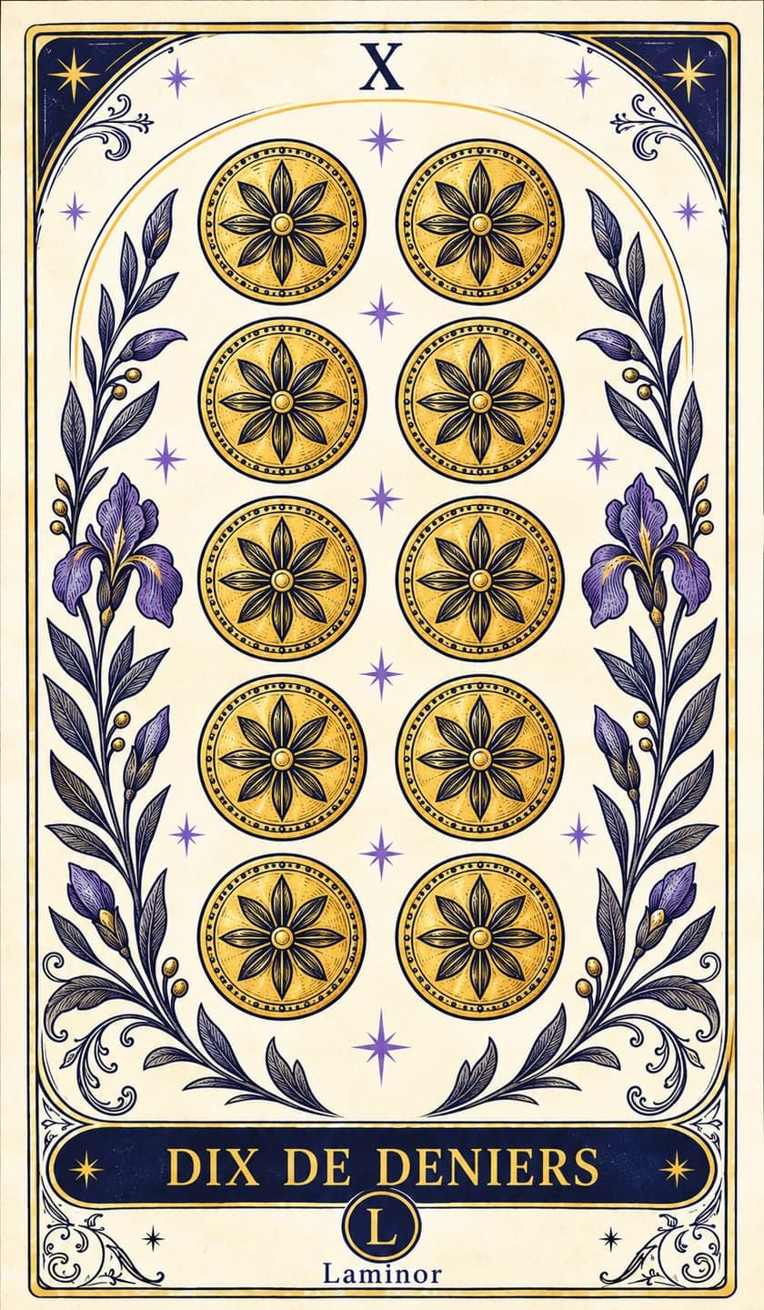 Dix de Pentacles, arcane du tarot Laminor