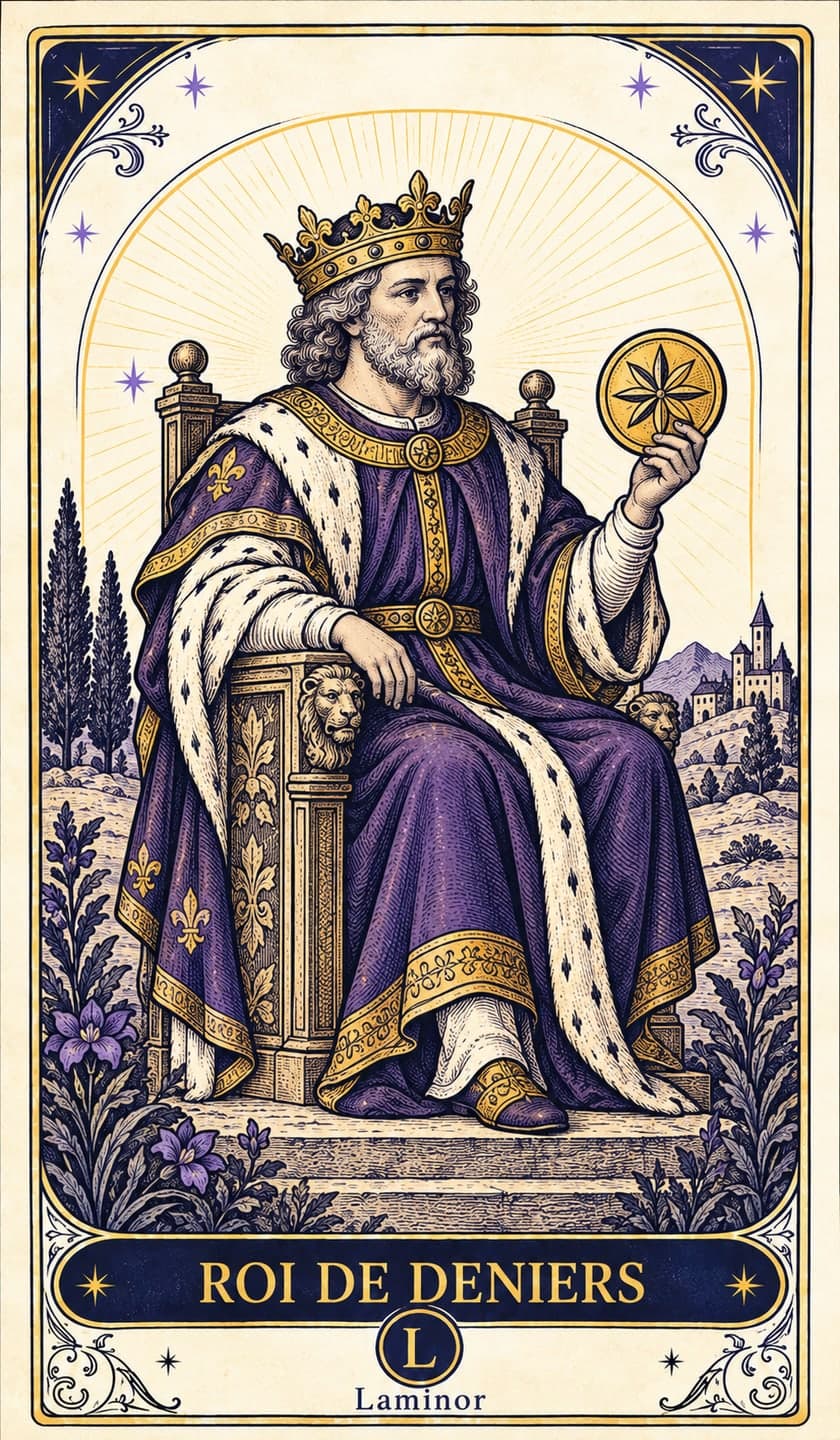 Roi de Pentacles, carte du tarot Laminor