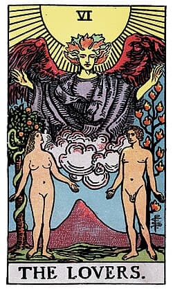 Les Amoureux, carte du tarot Rider-Waite-Smith