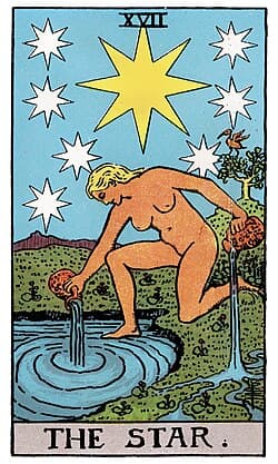 L'Étoile, carte du tarot Rider-Waite-Smith