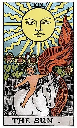 Le Soleil, carte du tarot Rider-Waite-Smith