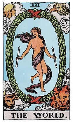 Le Monde, carte du tarot Rider-Waite-Smith