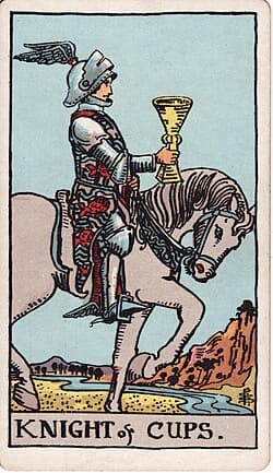 Cavalier de Coupes, carte du tarot Rider-Waite-Smith