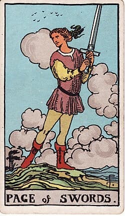 Valet d'Épées, carte du tarot Rider-Waite-Smith