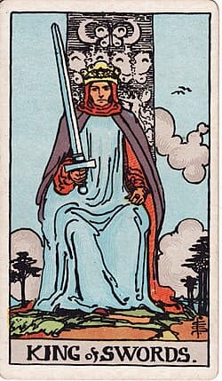 Roi d'Épées, carte du tarot Rider-Waite-Smith