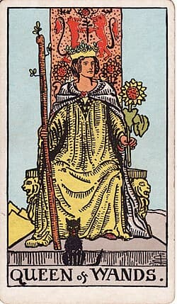 Reine de Bâtons, carte du tarot Rider-Waite-Smith