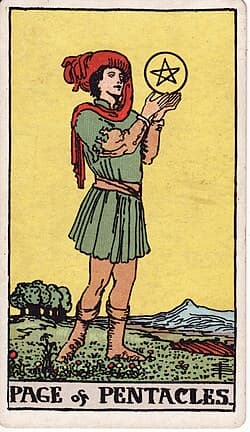 Valet de Pentacles, carte du tarot Rider-Waite-Smith