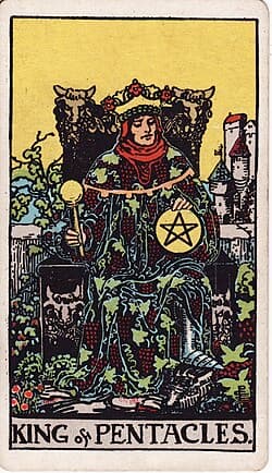 Roi de Pentacles, carte du tarot Rider-Waite-Smith